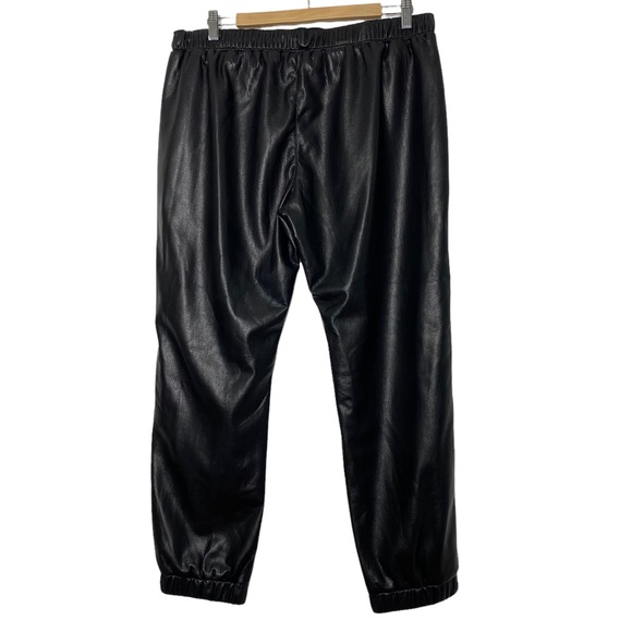 Joie Black Faux Leather Jogger Pants Size XL - Picture 2 of 7